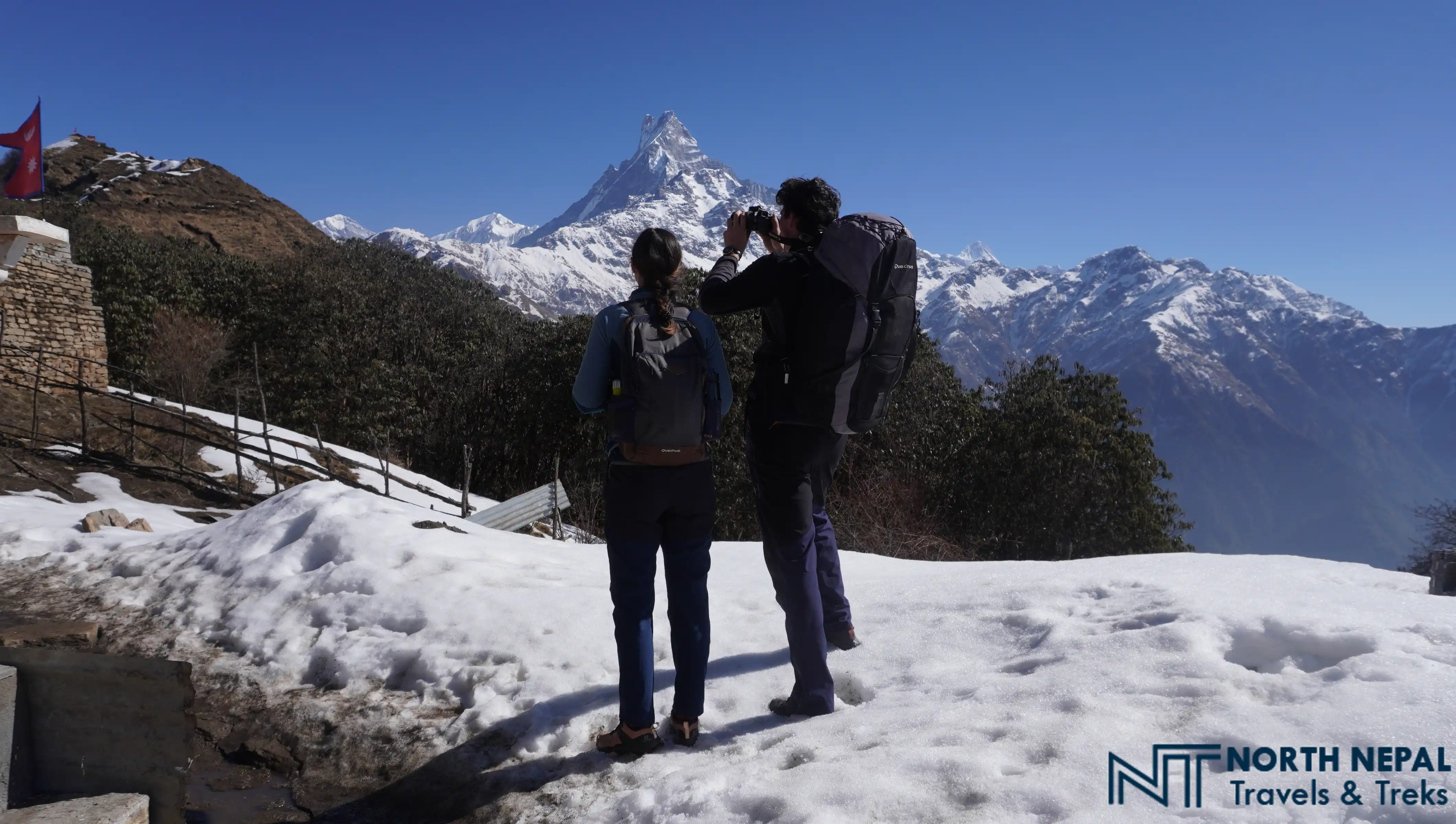 Trekkers from North Nepal Trek enjoying the views during Mardi Himal Trek